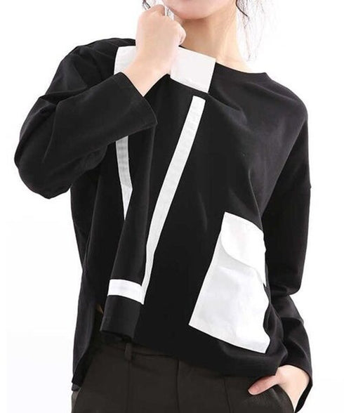 Geometric Panel Graphic Long Sleeve Top